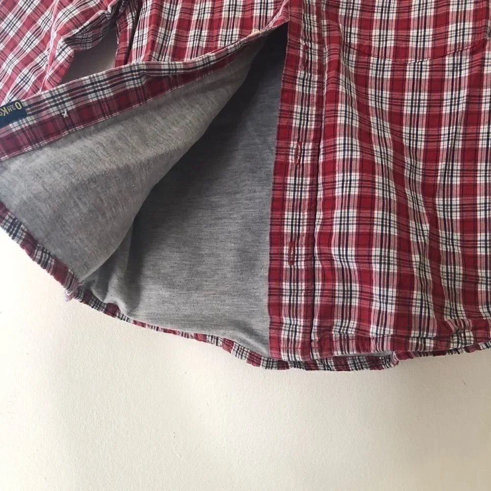 Oshkosh b’gosh Red Plaid Button Down Lined Shirt 5
